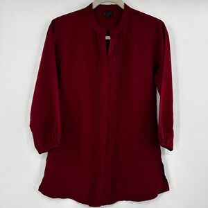 Soch Womens Red Pintuck Kurti Indian Tunic Top Size Medium Modest Traditional